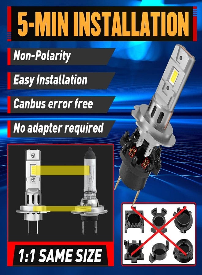NOVCAPAR H7 LED Blubs 30000LM Super Bright, High and Low Beam, 6500K Cool White, 150W with Cooling Fan, No Adapter Required, 1:1 Mini Size, Plug and Play, H7 led Fog Light Bulbs, Pack of 2 - Image 3